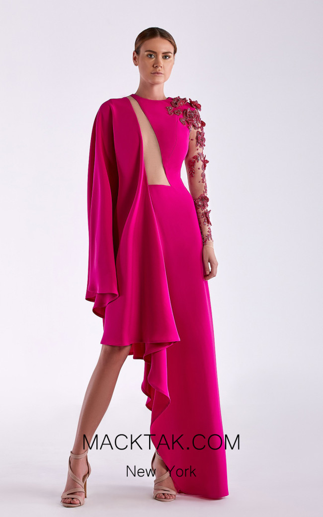 Edward Arsouni SS0509 Fuchsia Front Dress