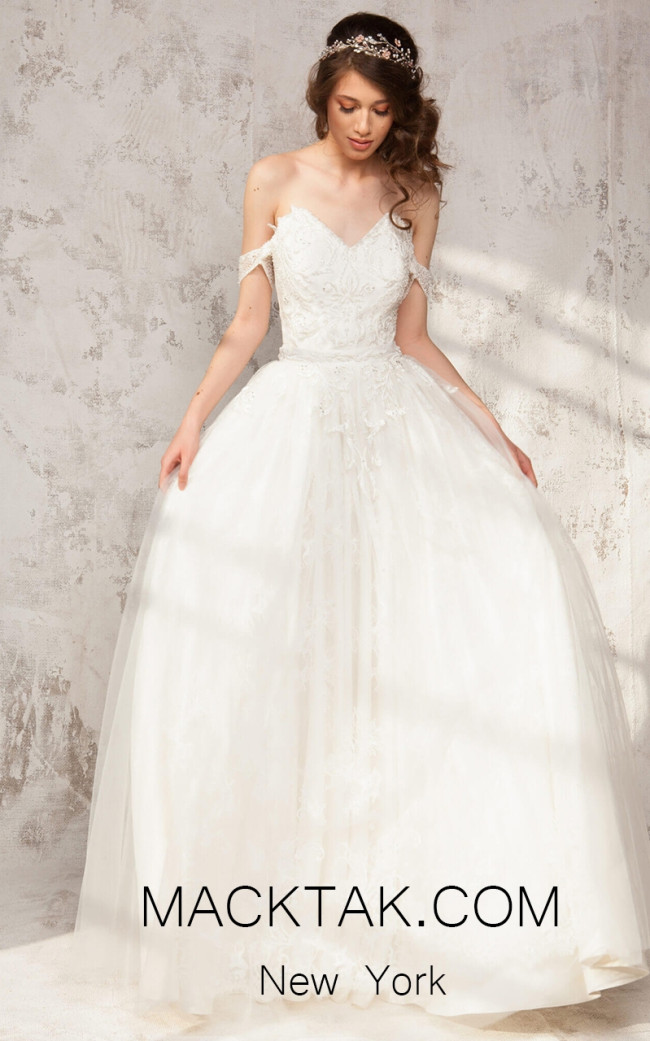Aida Lorena Patricia White Front Evening Dress