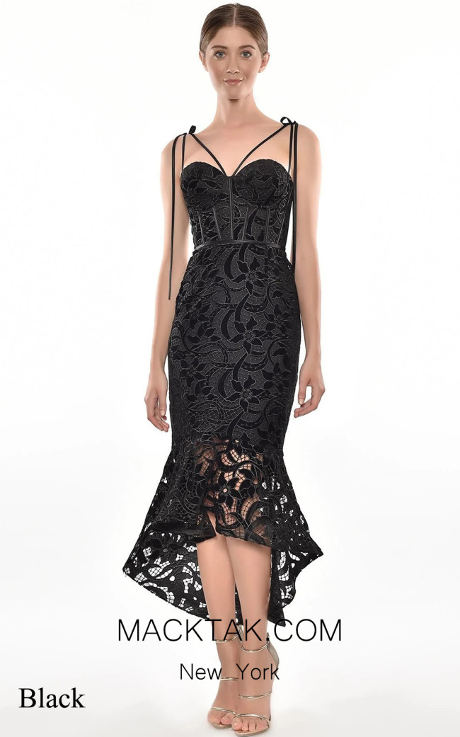 Alfa Beta B5356 Black Front Dress