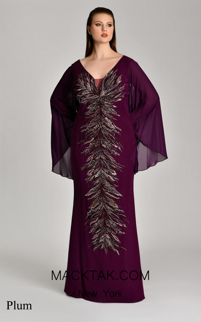 Alfa Beta B5428 Plum Front Dress