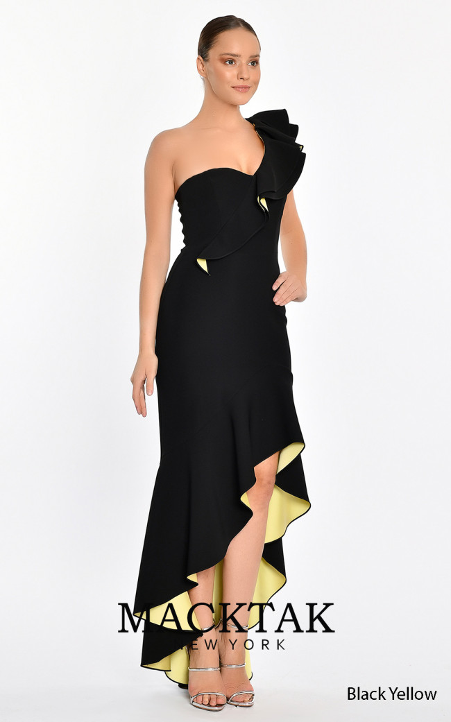 Alfa Beta B5481 Black Yellow Side Dress