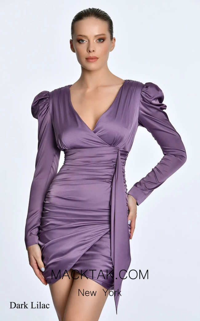 Alfa Beta 5709 Dark Lilac Detail Dress