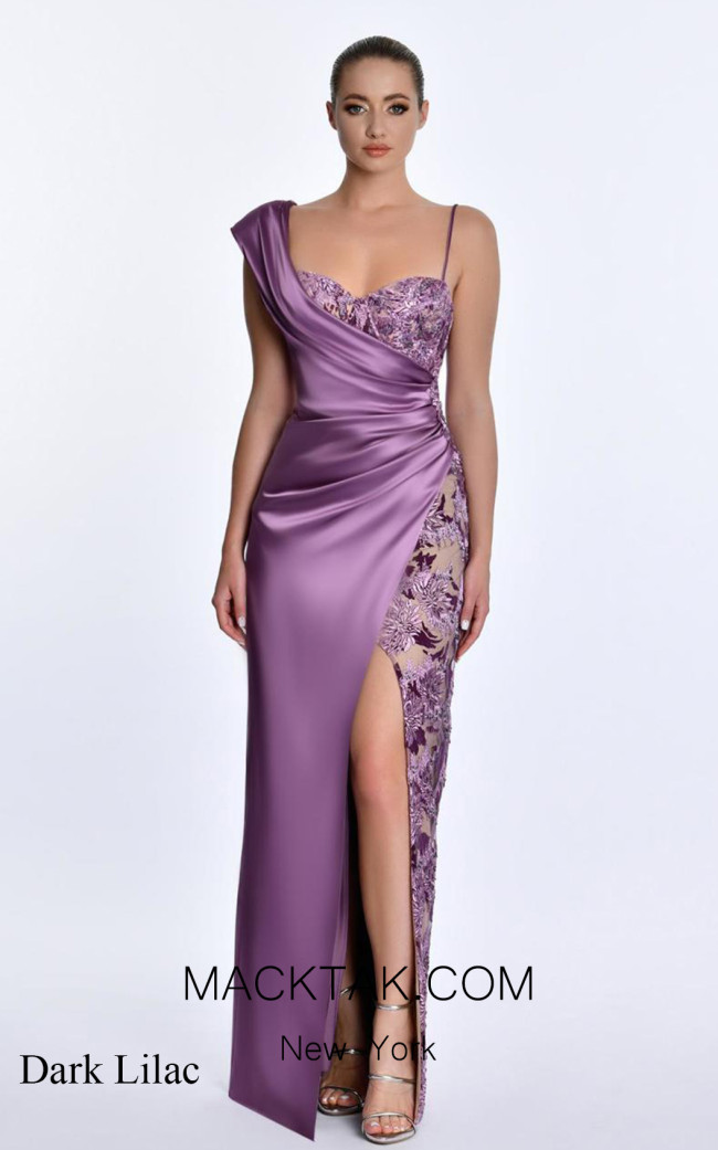 Alfa Beta B5768 Dark Lilac Front Dress