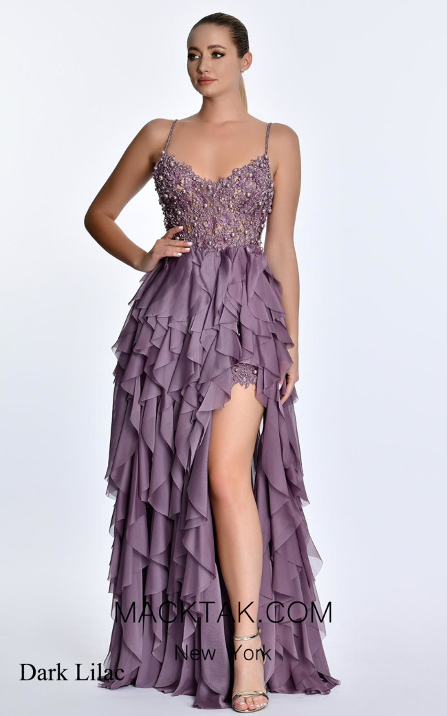 Alfa Beta B5774 Dark Lilac Front Dress