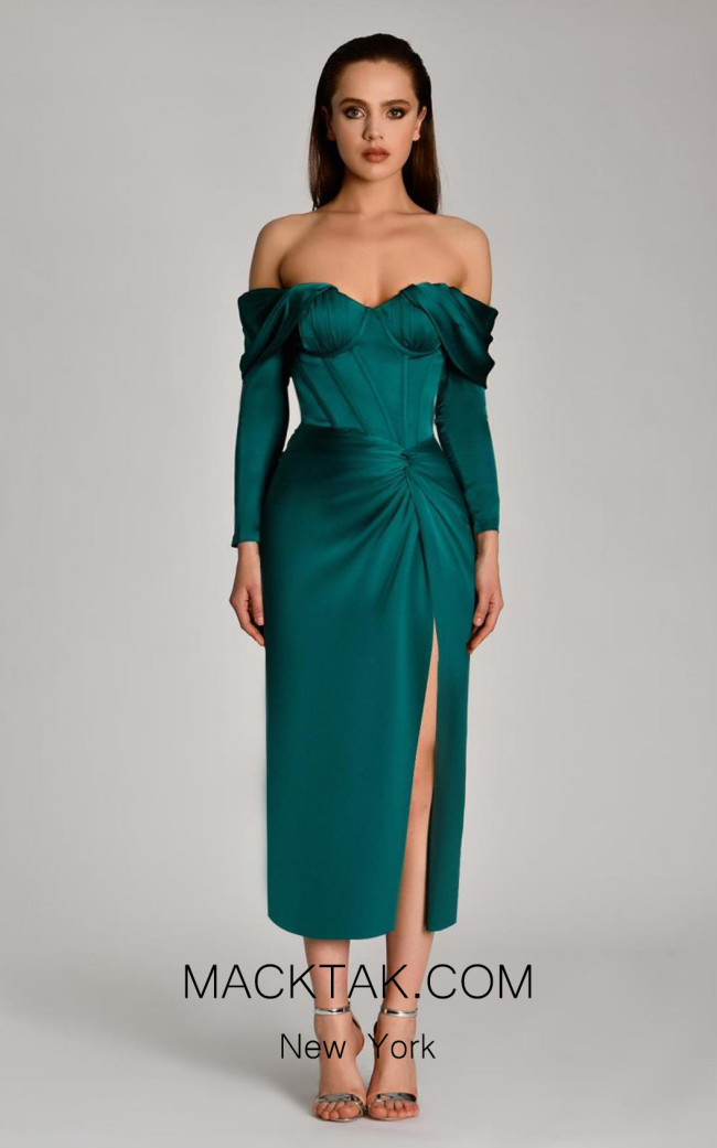 Alfa Beta B5792 Emerald Front Dress