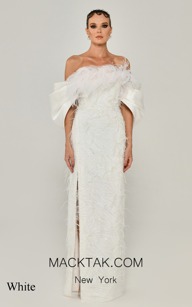 Alfa Beta B6082 White Front Dress