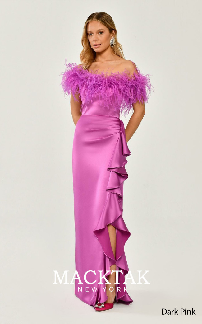 Alfa Beta B6348 Dark Pink Front Dress