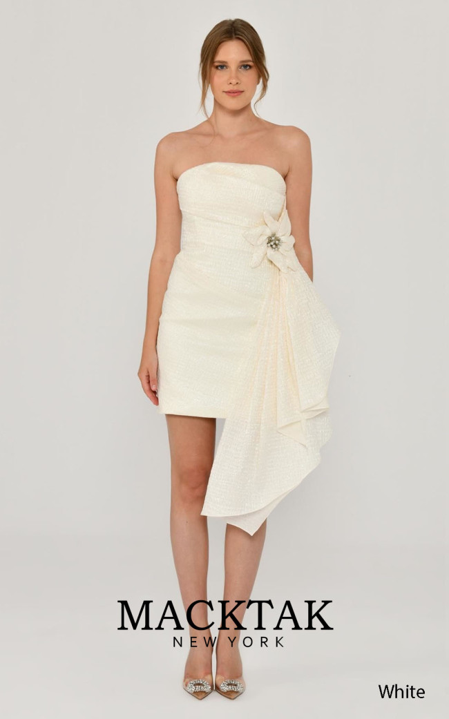 Alfa Beta B6463 White Front Dress