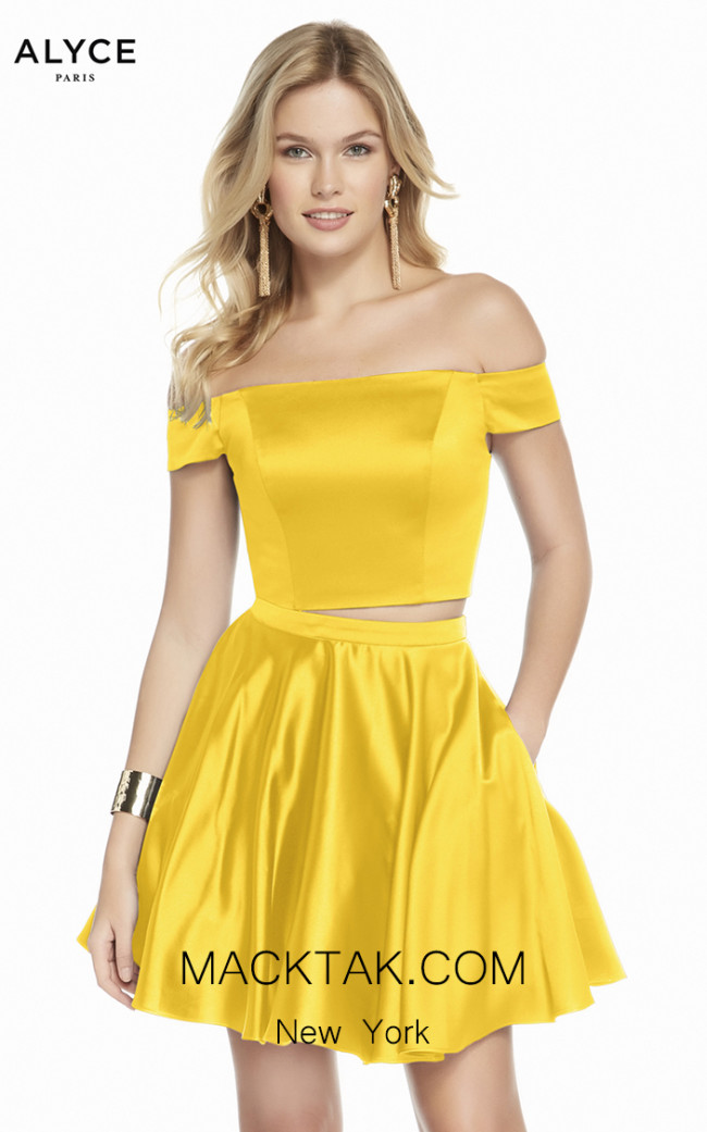 Alyce Paris 1462 Yellow Front Dress