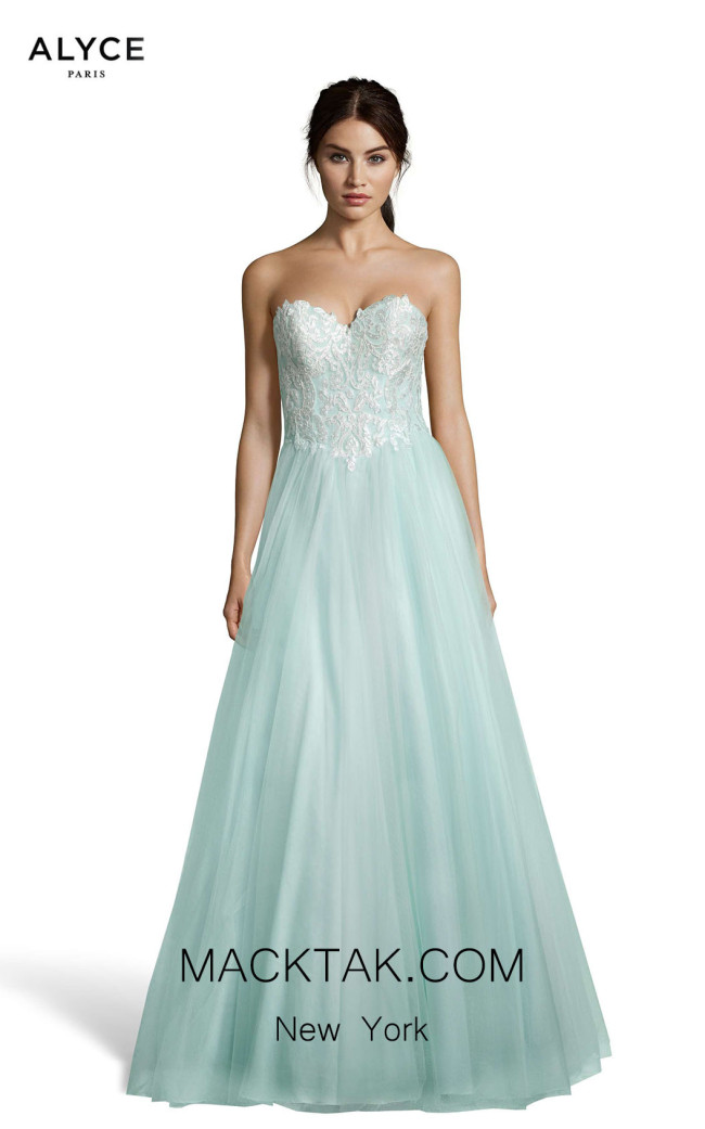Alyce Paris 60617 Diamond White Sea Glass Front Dress