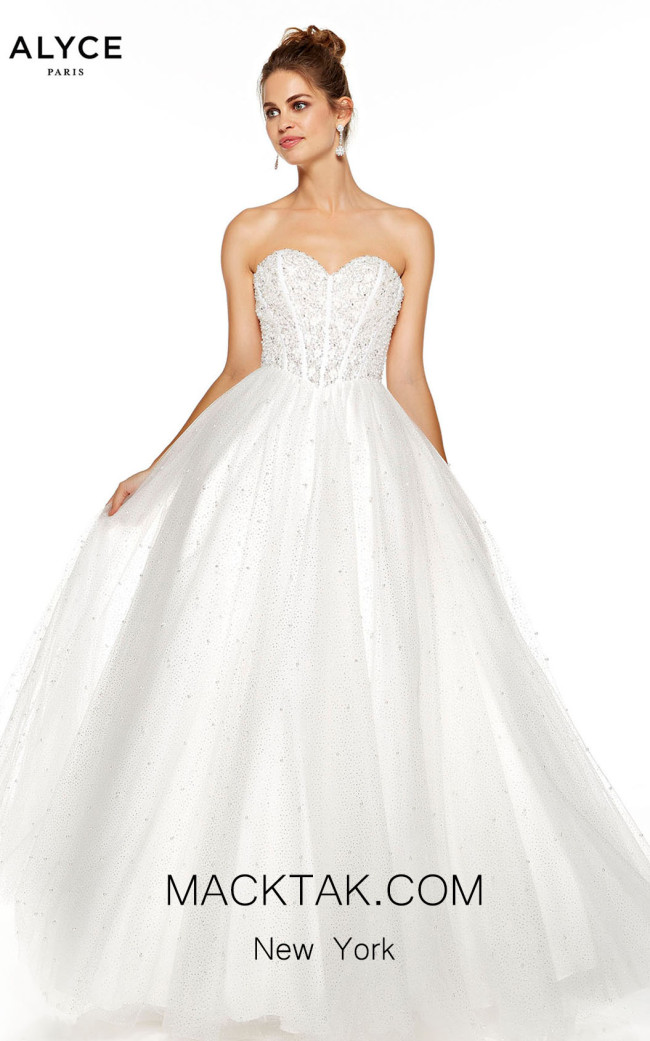 Alyce Paris 60618 Diamond White Front Dress