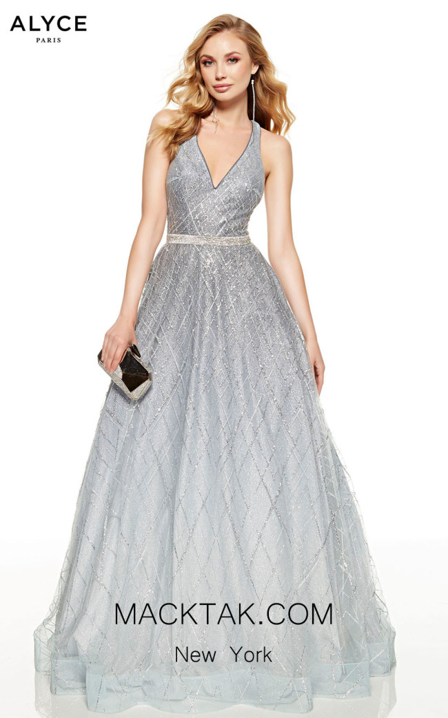 Alyce Paris 60755 Dripping Diamonds(Silver) Front Dress