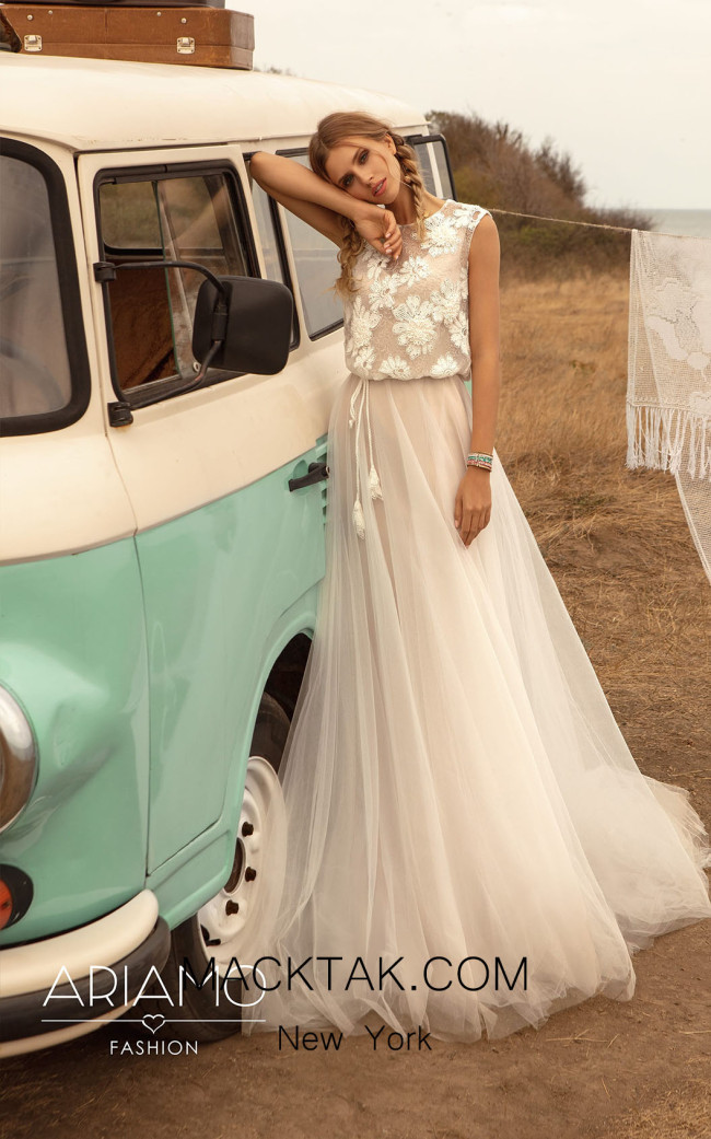 Ariamo Acey Ivory Cappuccino Front Dress