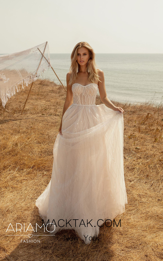 Ariamo Alexia Ivory Champagne Front Dress