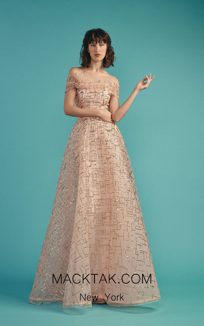 Beside Couture by Gemy Maalouf BC1482 Blush Front Evening Dress