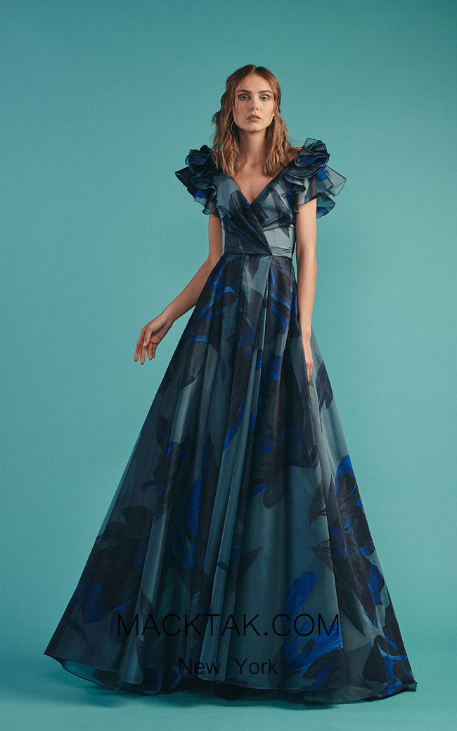 Beside Couture by Gemy Maalouf BC1526 Blue Front Dress