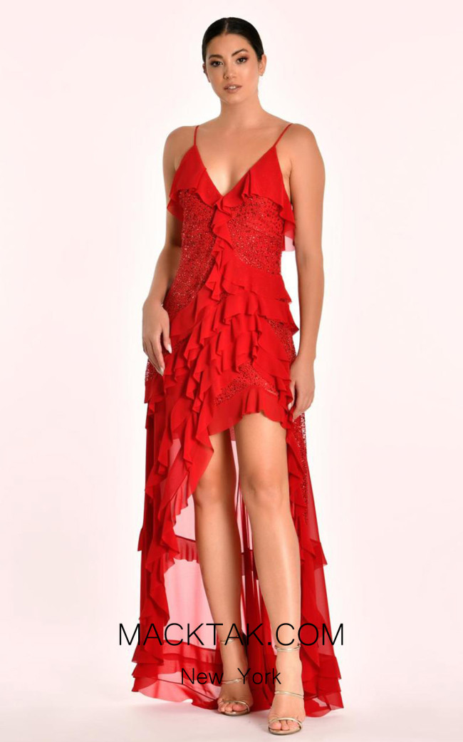 Dominique Red Front Dress
