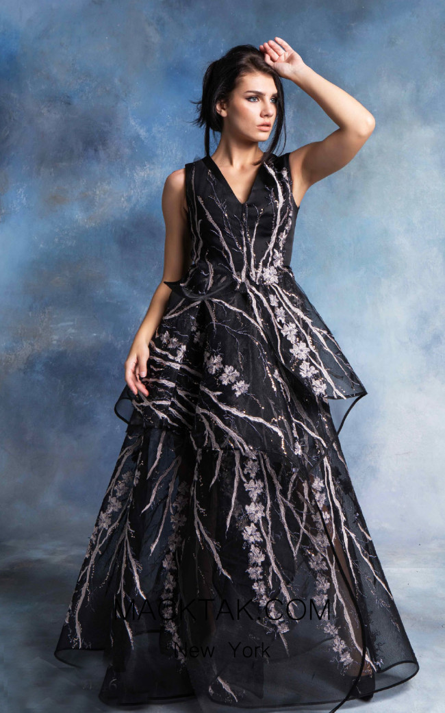 In Couture By Kiwi 4746 Black White Front Dress