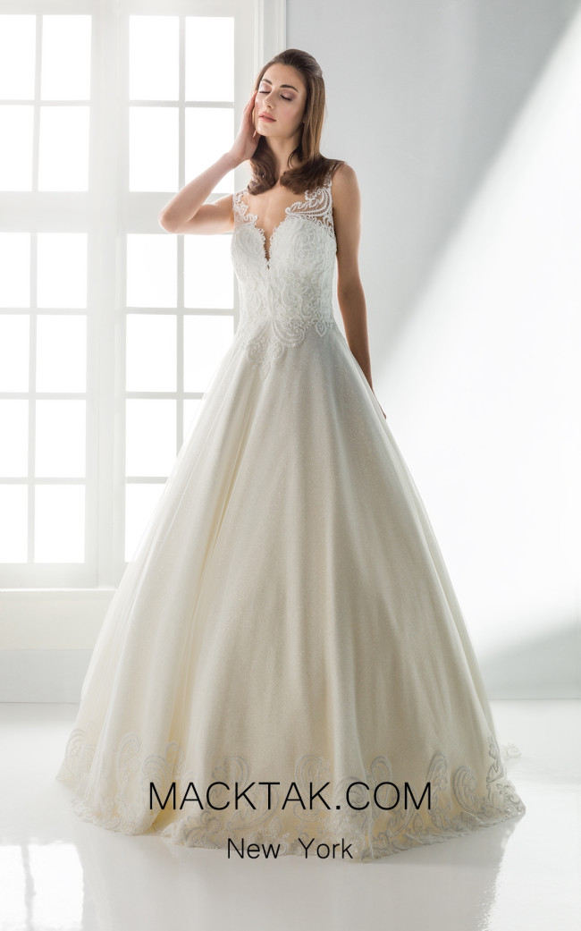 Jiouli Doto 719 Ivory Front Wedding Dress