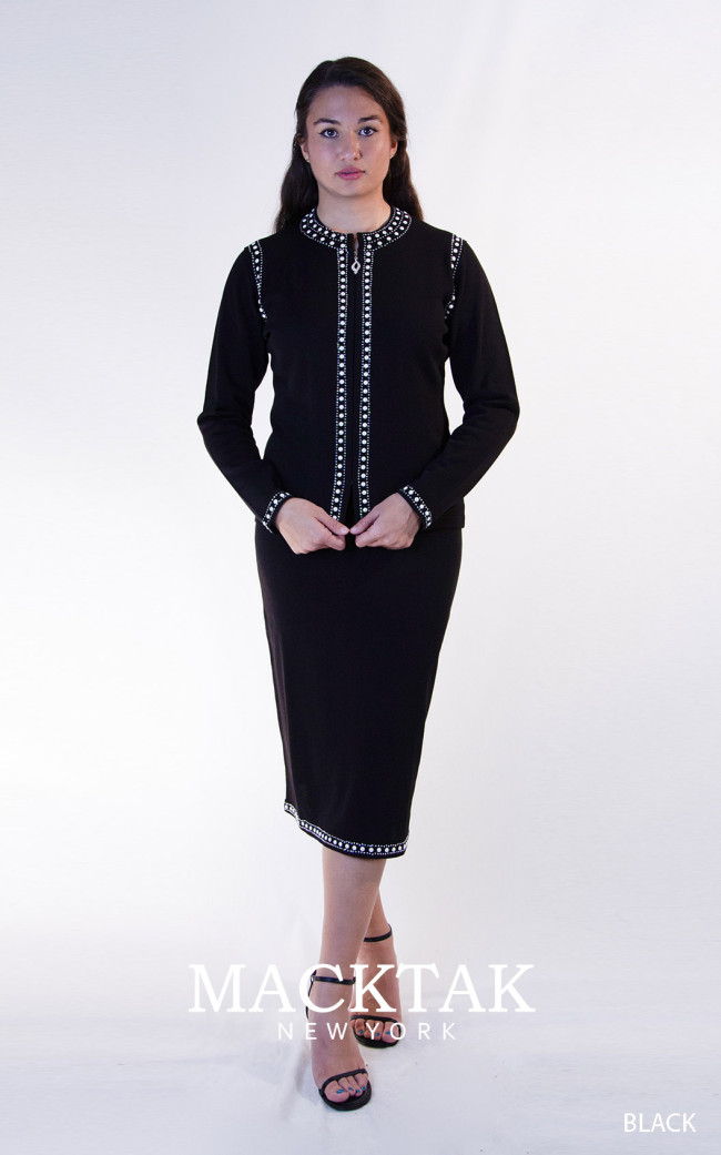 Kourosh KNY Knit KH037 Black Front Dress
