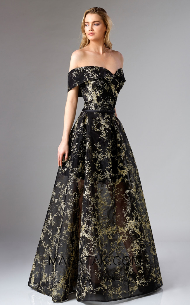 black and gold gown designs