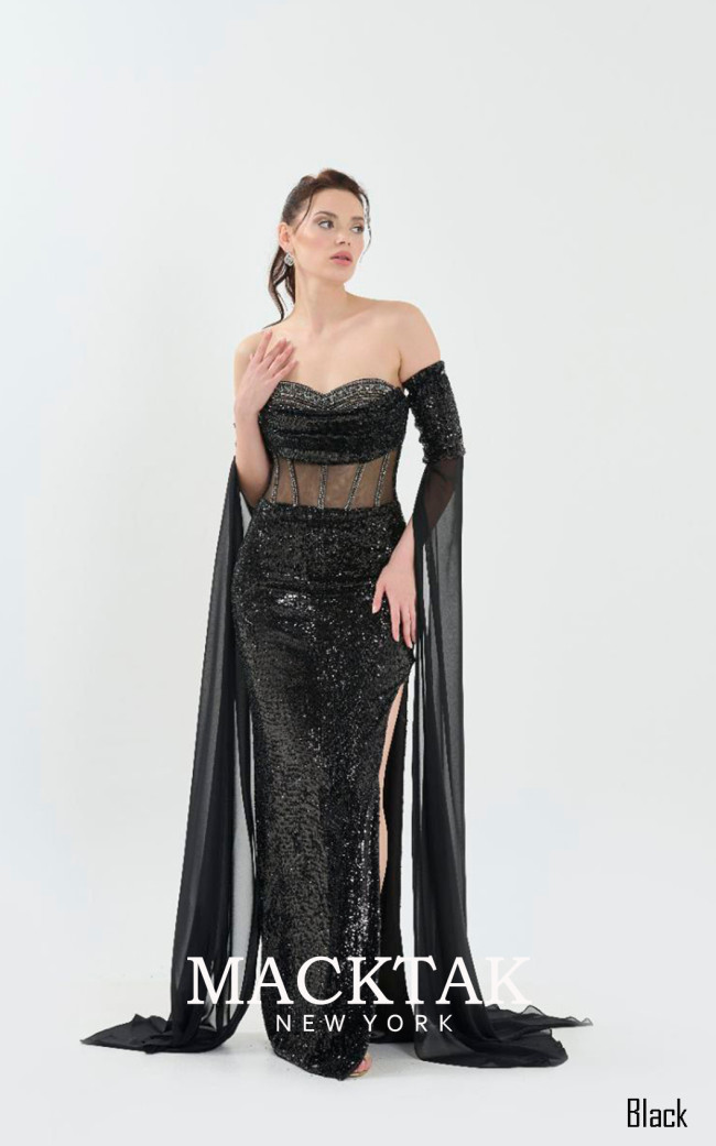 MackTak Couture 2311 Black Front Dress