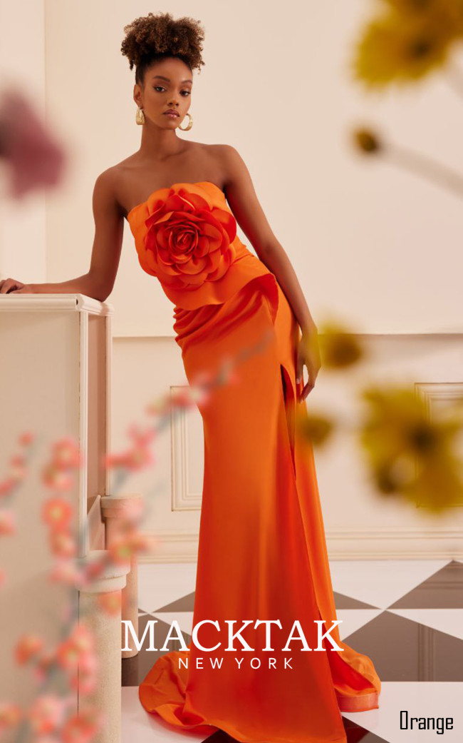 MackTak couture 40144 Orange Front Dress