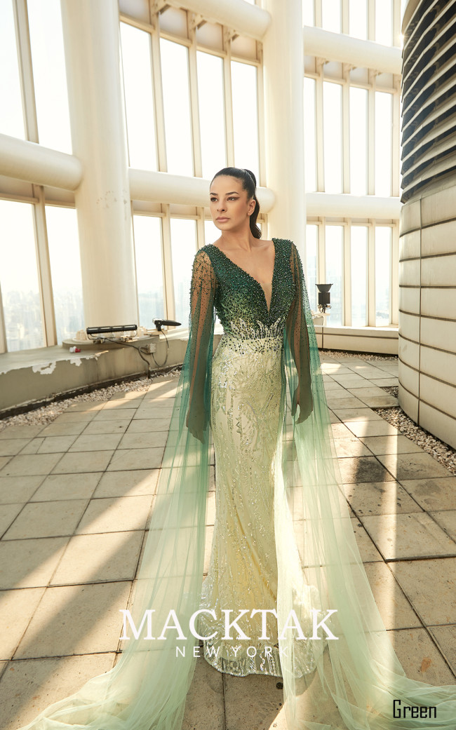 MackTak Couture 4038 Green Front Dress