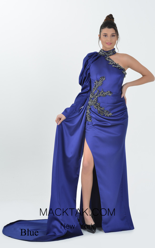 Macktak Couture 5107 Blue Front  Dress