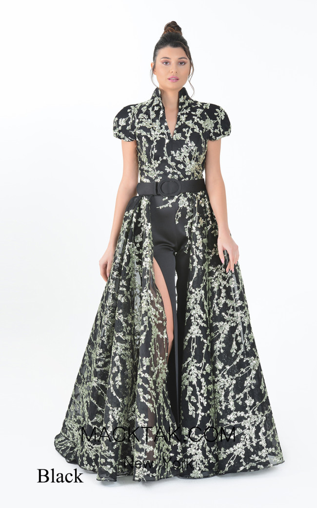 Macktak Couture 5201 Black Front Dress
