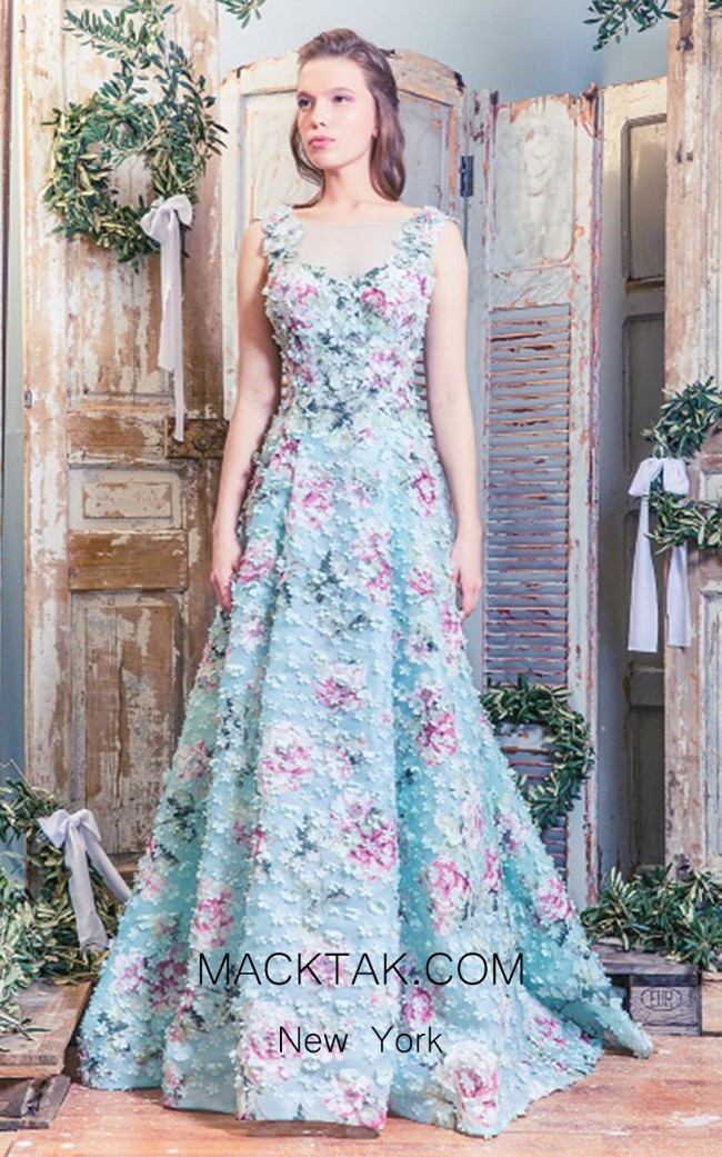 Missaki Couture MC3488 Aqua Front
