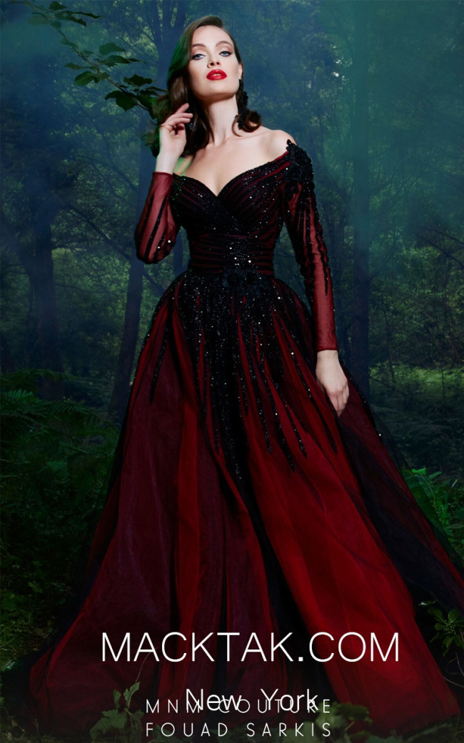 long gown red and black