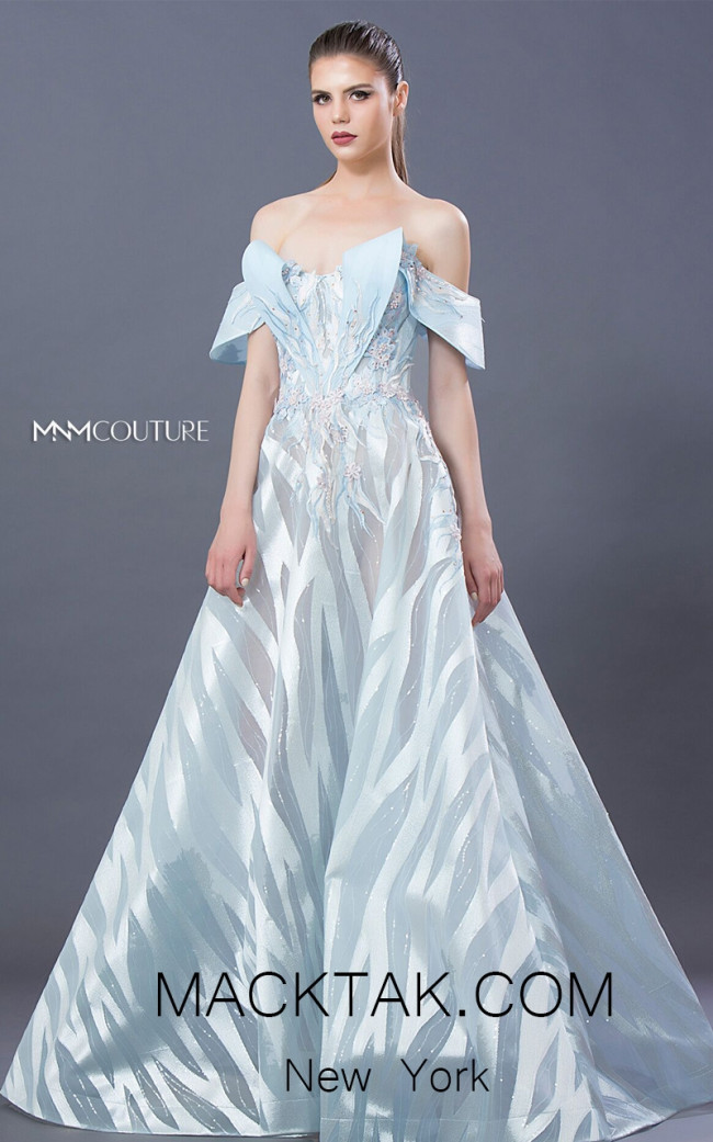 MNM K3654 Blue Front Evening Dress