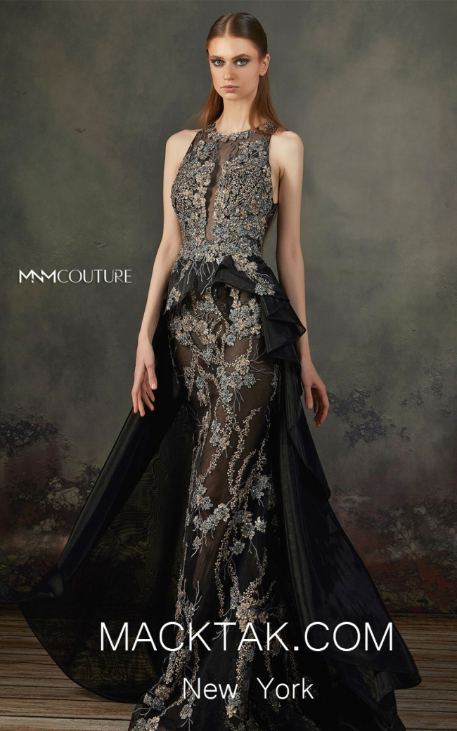 MNM K3696 Black Front Evening Dress
