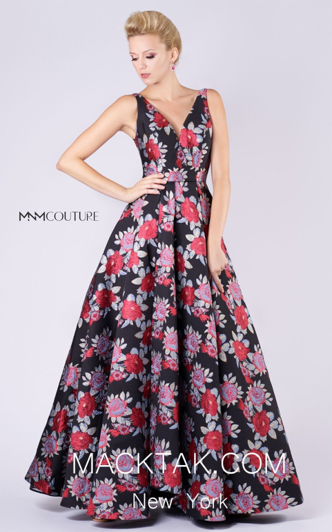 MNM M0062 Multicolor Front Evening Dress