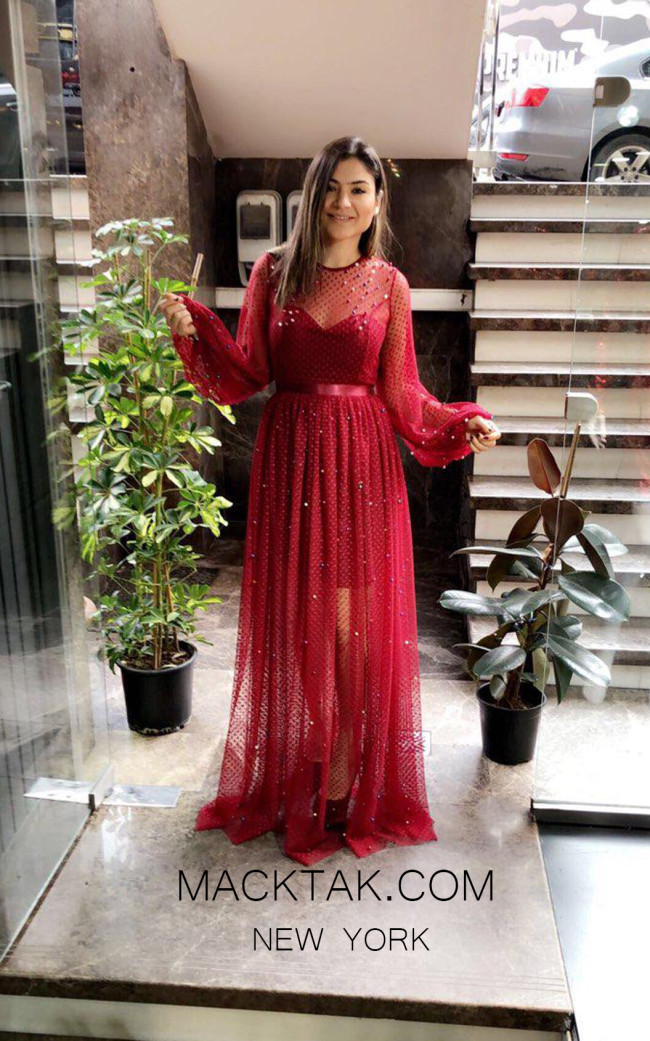 TK MT3983 Bordo Front Prom Dress