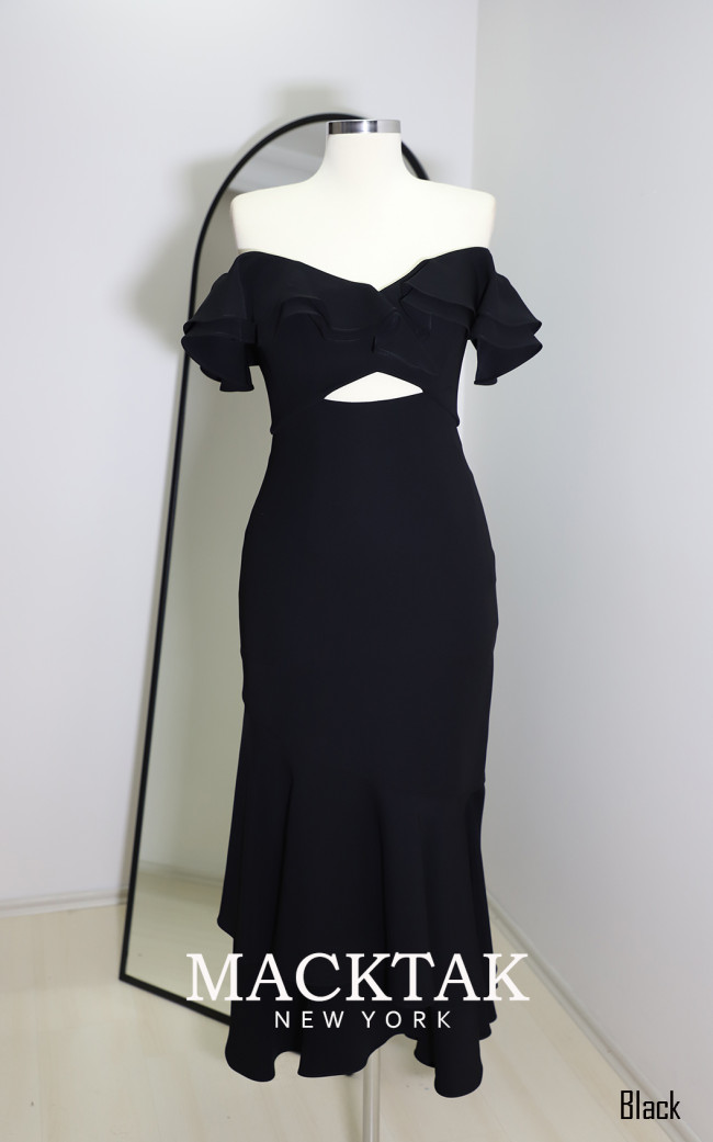 Nanine Black Front Dress