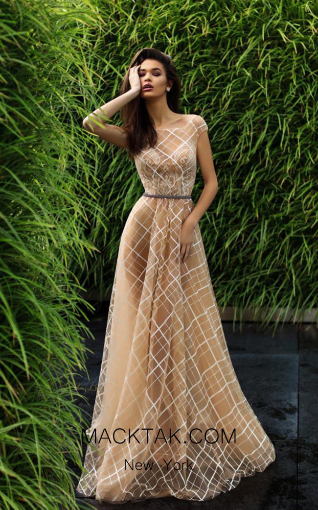 Pollardi Aliya 09012 Dawn Pink Front Evening Dress