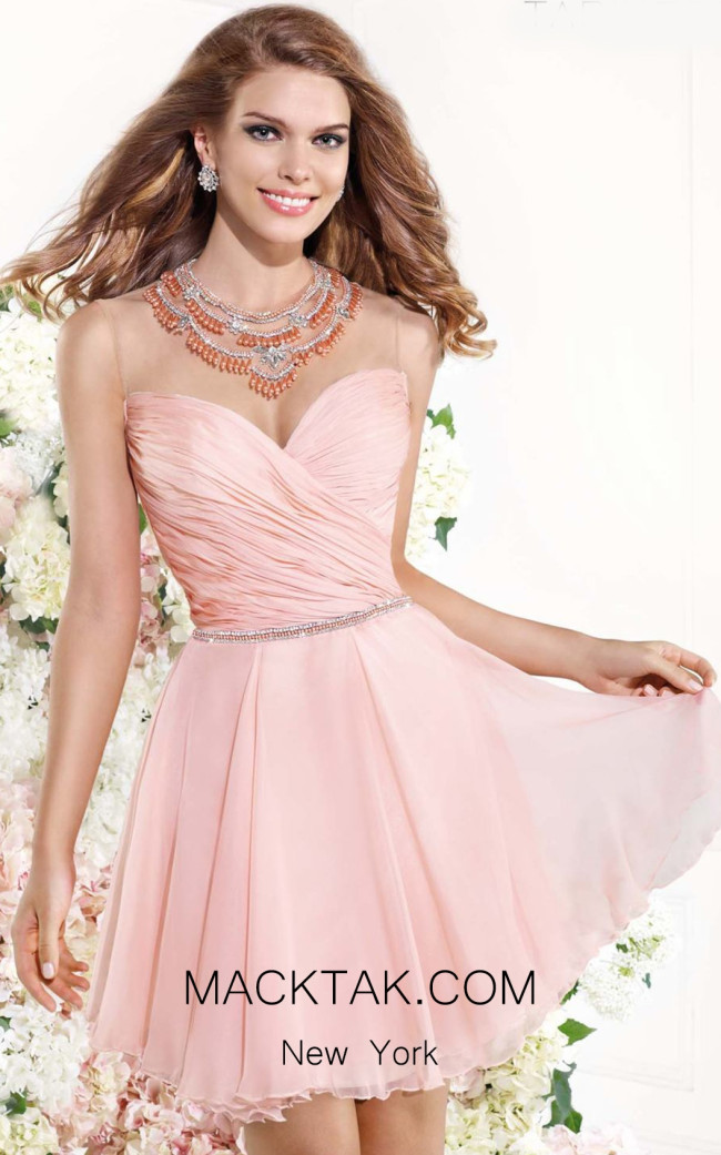 Tarik Ediz 90377 Front Salmon Dress