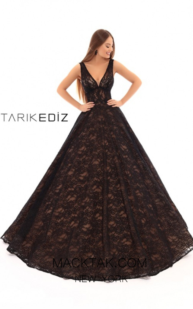 Tarik Ediz 93617 Black Front Prom Dress