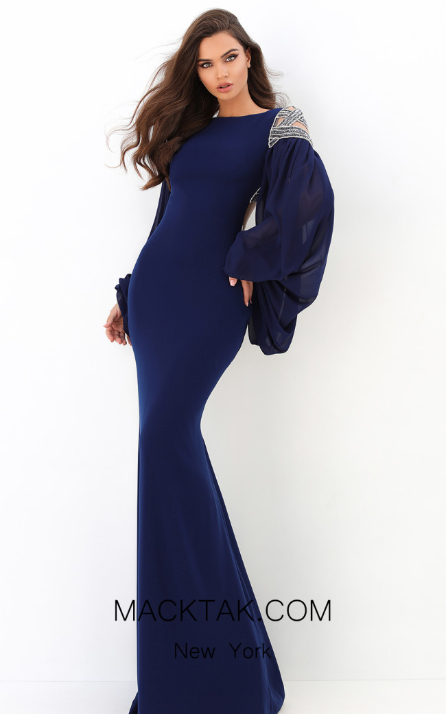 Tarik Ediz 93872 Navy Front Dress