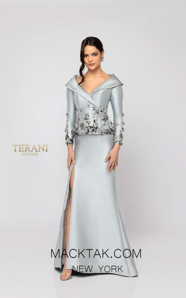 terani long sleeve gown