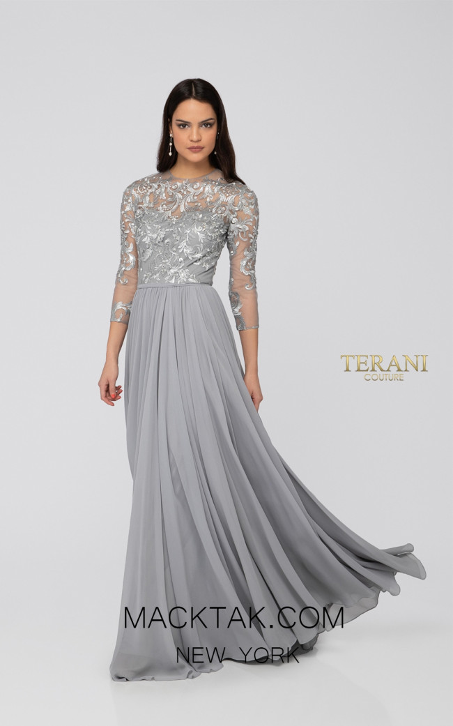 terani long sleeve gown