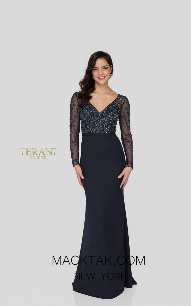 Terani 1912M9352 Midnight Front Mother of Bride Dress