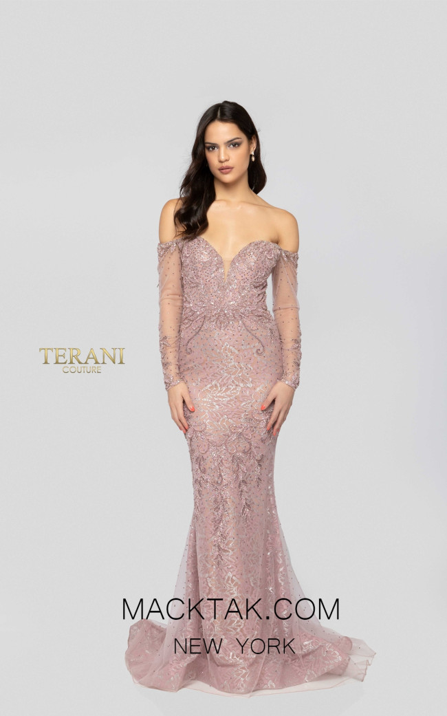 Terani 1913GL9587 Blush Nude Front Pageant Dress