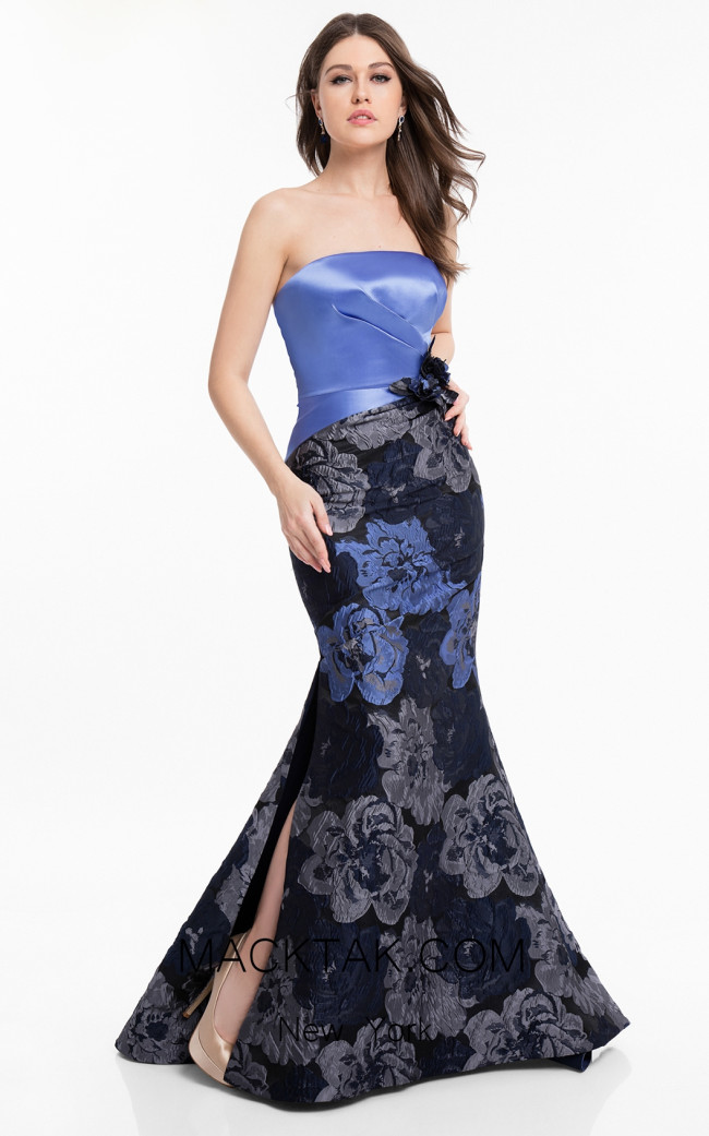 Terani 1821E7136 Navy Royal Silver Front Dress