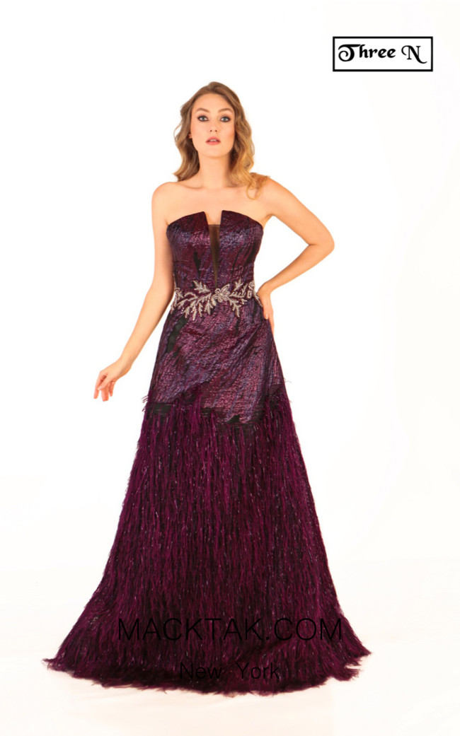 Three N 1081 Purple Front Dress