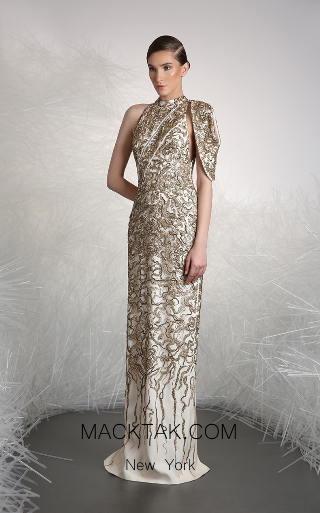 Tony Ward FW34 Off White Front Evening Dress