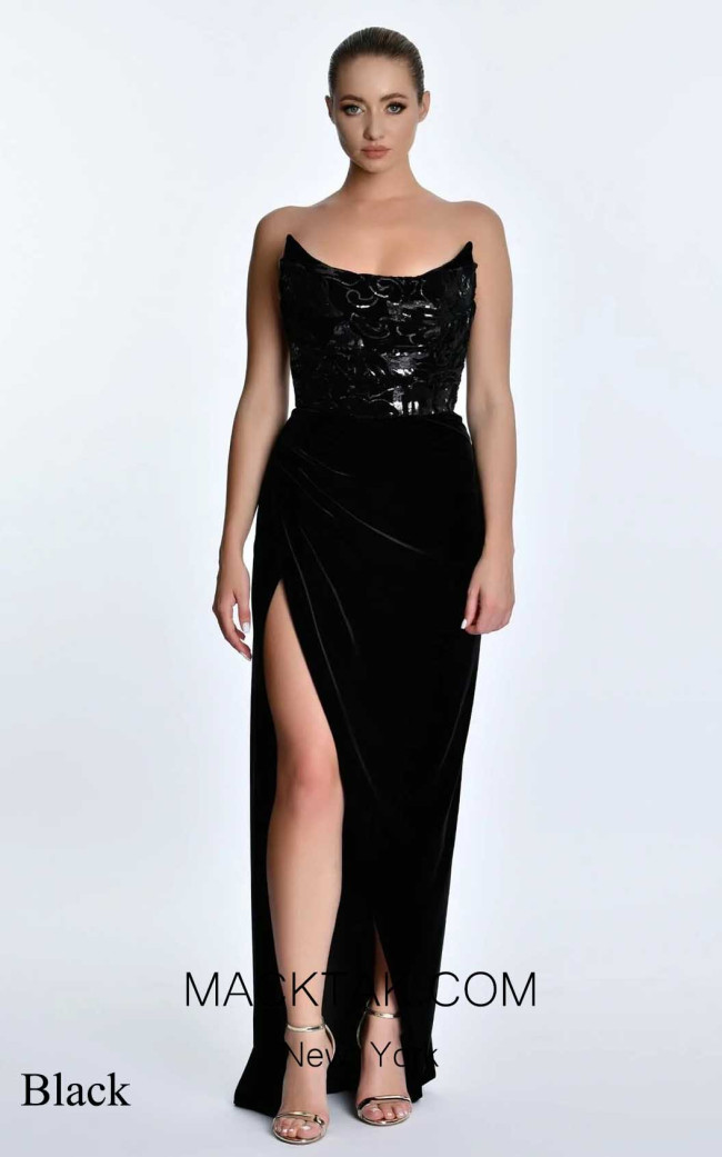 Valentine Black Front Dress