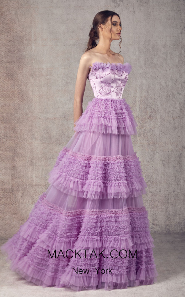 Ziad Germanos ZG8 Lilac Front Evening Dress